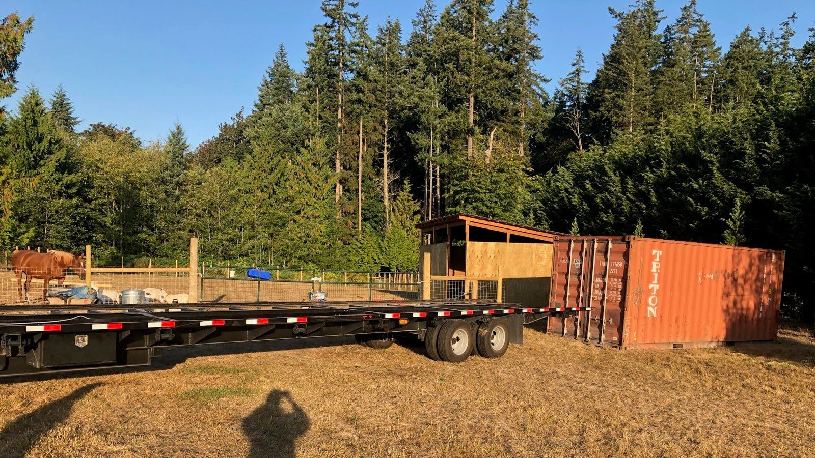 20ft shipping container delivered to a rural property outside Kansas City